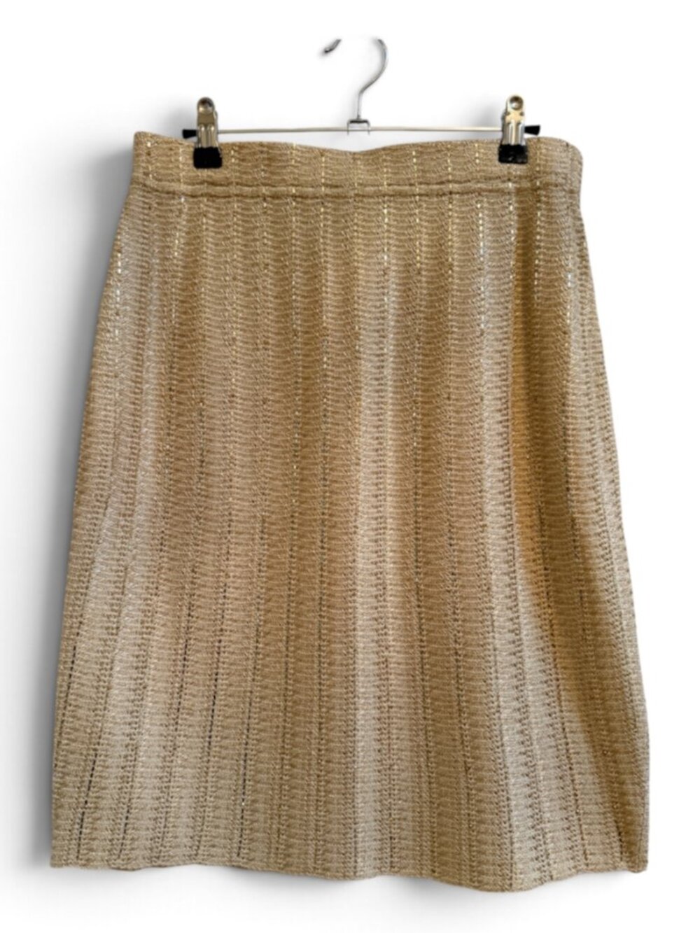 St. John's Evening 23.5" Straight Skirt - Size 10 - Gold with Gold Sparkle